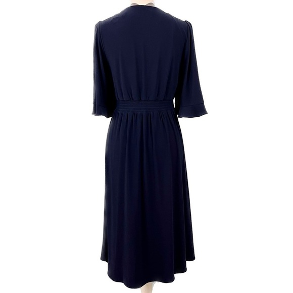 Eliza J Elbow Asymmetrical Hem Front Slit Midi Dress - Size 8 - Picture 6 of 11